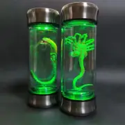 Facehugger Embryo Jar: Glowing Alien Specimen Sculpture | Xenomorph Glow Jar