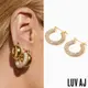 LUV AJ 好萊塢潮牌 金色鑲鑽 小寬版圓耳環 PAVE BABY AMALFI HOOPS