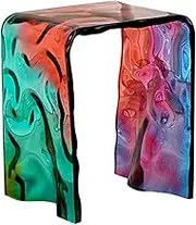 PP-Kic Rainbow Design Makeup Stool, armrest Makeup Table Chair, Transparent Acrylic Dressing Stool, Ladies Dressing Stool seat, Decorative Furniture,Corrugated
