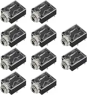 SING F LTD 10pcs 3.5mm Mono and Stereo Jack Socket Female 5 Pin Audio Video Charging with Nut PJ-324M for CD Player Cordless Phone MP3