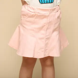 Azio Kids美國派 女童 短裙 下擺造型純色魚尾彈性短裙附內搭褲(粉)