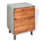 Nightstand Concrete Solid Acacia Wood