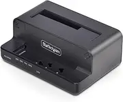 StarTech.com M.2 NVMe to 2.5"/3.5" SATA Drive Duplicator, Dual Bay Standalone Cloner/Drive Dock, 27GB/min, NVMe to SATA/SATA to NVMe, TAA