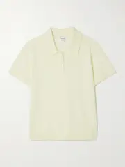 [LESET] LESET - James Merino Wool Polo Shirt - Pastel yellow - medium medium Yellow
