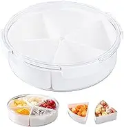 Food Platters With Lids Food tray Divided Serving Tray with Lid Square Appetizer Serving Platters with 4 Individual Dishes Leakproof Serving Bowl for Veggie Snack Nut Dried Fruit Candy Kitchen Supplie