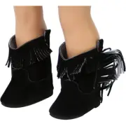 Black Cowgirl Boots with Fringe 18" Doll Clothes for American Girl Dolls