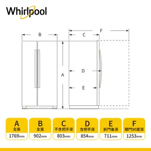 Whirlpool惠而浦 WRS315SNHW 對開門冰箱 740公升【福利品】