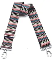 [LVYOUME] Wide Purse Strap Adjustable Replacement Crossbody Bag Strap Silver Hardware Shoulder Straps for Canvas Tote Handbags