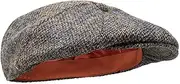 [Borges & Scott] Dingwall 8 Piece Flat Cap - 100% Handwoven Wool - Harris Tweed - Water Resistant