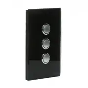 CLIPSAL SATURN 4063PBL-EB - 3 Gang Pushbutton LED Switch - Espresso Black