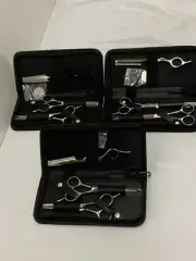 Leader Scissors 3 Sets 6 Pairs 3 Trim Razors Hair Stylist Barber Kit Italy ￼￼￼