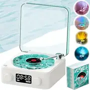 The Waves Vinyl Player,Vintage Waves Vinyl Record Player Bluetooth Speaker with Adjustable Ambient Lights, Waves Vinyl Record Player Bluetooth Speaker Audio & Video Turntables