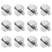 Glass Shelf Bracket Pegs, 12Pcs Adjustable Glass Clamps for 4-8mm Tempered Glass