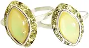 [TIBETAN SILVER] Fashion Toe Rings for Women & Teens 925 Sterling Silver Plated Created Amber and Zircon Handmade Unique Designer Modern Contemporary Adjustable Size Toe Ring Jewelry