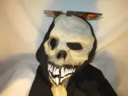 Halloween Skeleton Glow In The Dark Mask Zombie Dead Goon Rotting Flesh NEW
