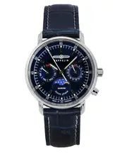 Zeppelin LZ14 Marine Moon Phase Day/Date Blue Dial Quartz 86353 50M Ladies Watch