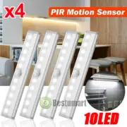 LOT 10LED Motion Sensor Under Cabinet Closet Light USB Rechargeable Kitchen Lamp