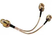 Xiaojiang Store 10pcs SMA Female to 2 SMA Male Connector RG316 Pigtail Y Extension Cable 10/15/20/30/50cm /1m(10cm)