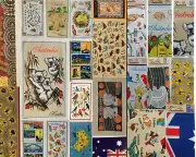 4x Australia Souvenir Tea Towels Linen Assort Designs 100% Cotton Mix Designs