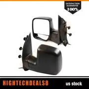 For 2003-2014 Ford Econoline LH+RH Side Mirrors Power Manual Telescoping Black