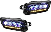 Compatible For VW Passat B9 US Version 2016-2019 Car Front Lamps Assembly Upgrade LED Car Headlight Projector Four Lens Hot Accessories(Blue Dynamic Style)
