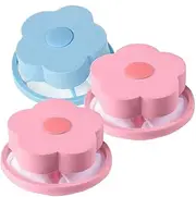 3 Pcs Reusable Washing Machine Floating Lint Mesh Bag Portable Washer Lint Catcher, Hair Filter Net Pouch, Washer Device Wool Cleaning Supplies(1PcBlue+2PcsPink)