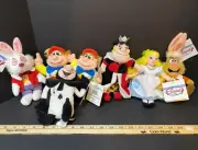 Disney Alice in Wonderland Bean Bag Dolls set of 7. In Mint Condition with tags