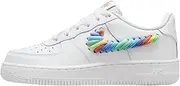 [Nike] Air Force 1 Lv8 1 (Gs) Big Kids Shoes, White/Terra Blush/Vapor Green/Multi-color, 6.5 Big Kid