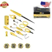 All-in-One Fly Tying Tool Set - 15 Quality Pieces with Yellow Comfort Grips
