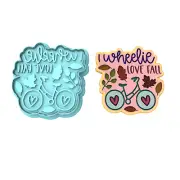 Wheelie Love Fall Cookie Cutter & Stamp #1 | Pumpkins Leaf Autumn Bike Bicycle