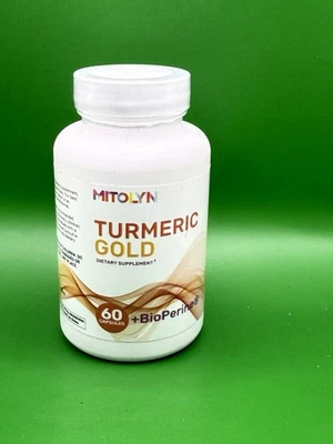 Mitolyn Turmeric Gold +BioPerine 60 Capsules - Exp 02/2027