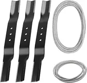 21054 Lawn Mower Blade Set Compatible with Swisher Finish Cut Mowers, 20.5'' 9037 Mower Blades & 122'' 5058 V-Belt & 47'' 6046 Mower Belt