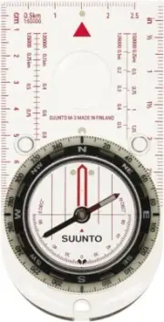 Durable White Adventure Compass with Luminescent Markings - Perfect for Camping