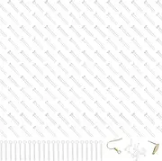 Beebeecraft 100Pcs 2 Sizes Earring Sleeves and 50Pcs Earring Post with Loop Resin Stud Earring Findings Pierced Earring Protector Covers