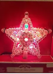 7.5" Holiday Time Iridescent Lighted Star of Bethlehem Christmas Tree Topper