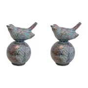 2x LVD Iron Garden Bird 2 Sculpture Home/Garden Indoor/Outdoor Decor 10x13.5cm