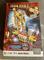 NIB IRON MAN 2 FLYING ACTION 1974 AERIA; ATTACK 51 PCS MEGA B;PKS