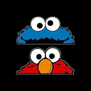 USSP&S Elmo & Cookie Monster Sticker 150x70mm - Vinyl Decal, Muppets, Sesame Street, Car, Van, Bumper