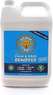 Pro Strength Carpet Odor & Stain Remover by Stain Fu - Works Like Magic in a Bottle on Tough Urine Feces Vomit and Even red Wine Too! (1 Gallon)