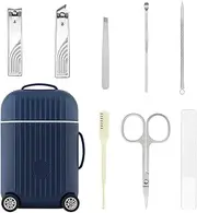 Manicure Set,Portable Travel Nail Clipping Kit - Stainless Steel Nail Clippers Scissors Pedicure Tools Kit Portable Travel Grooming Kit for Men and Women with Suitcase