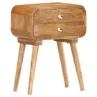 Bedside Cabinet Solid Mango Wood Bedroom Side Storage Lamp Table Nightstand
