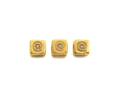 CZ Micro Pave @ Symbol Shape Dice Spacer Beads, Cubic Zirconia Cube Spacer