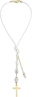 DELORIGIN Cross Hanging Car Mirror Ornament Glass Crystal Bead Charm Suncatcher Pendant Accessories Good Luck Keychain for Bag Window Car Mirror Door Garden Balcony Home Decoration