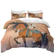Native American Horse Art Native Treasure Quilt Cover