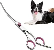 Pet Scissors for Grooming - Stainless Steel Hair Scissors Curved Dog Trimmer | Safety Pet Tool with Round Tips Professional Grooming Shears for Puppy & Cat