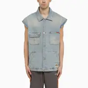 [Martine Rose] Multi-pocket denim waistcoat M Light blue