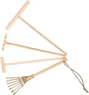 HOOTNEE 4pcs Sand Painting Small Bamboo Rake Tool Sand Table Rakes an Fittings Accessories for Sandbox Rake Handicrafts Zen Garden for Desk Zen Garden Rake Scene Layout Props Beige
