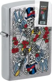 Zippo 89505 Skeleton with Angel Wings and Guitar Lighter + FLINT PACK