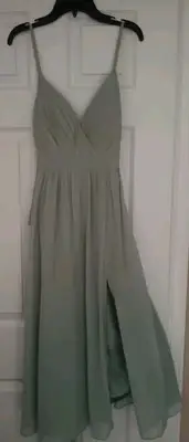 *Azazie* Formal Gown, Size C, See Description, Agave Color, Spaghetti Strap