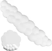 Cloud Keyboard Wrist Rest and Mouse Pad Set with Nonslip Base, Memory Foam Wrist-Rest for Computer Keyboard, Ergonomic Cloud Palm Rest Comfort for Home, Office, and Gaming(Color:White)